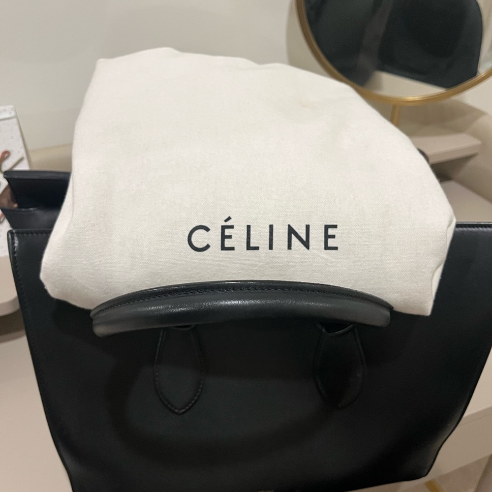 Celine ALL BLACK MONOCHROME tote handbag